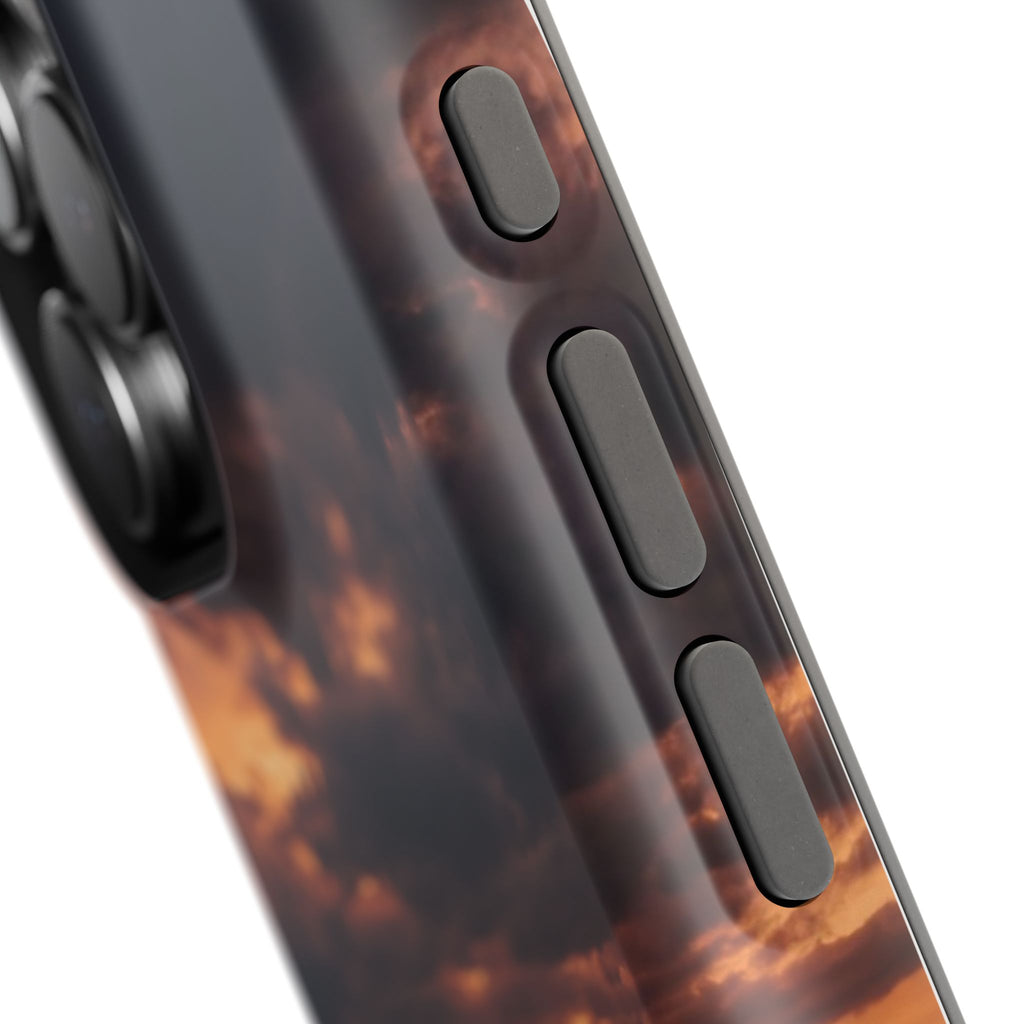 Sunset Paw Print Phone Case — Impact-Resistant Wireless Charging Cover