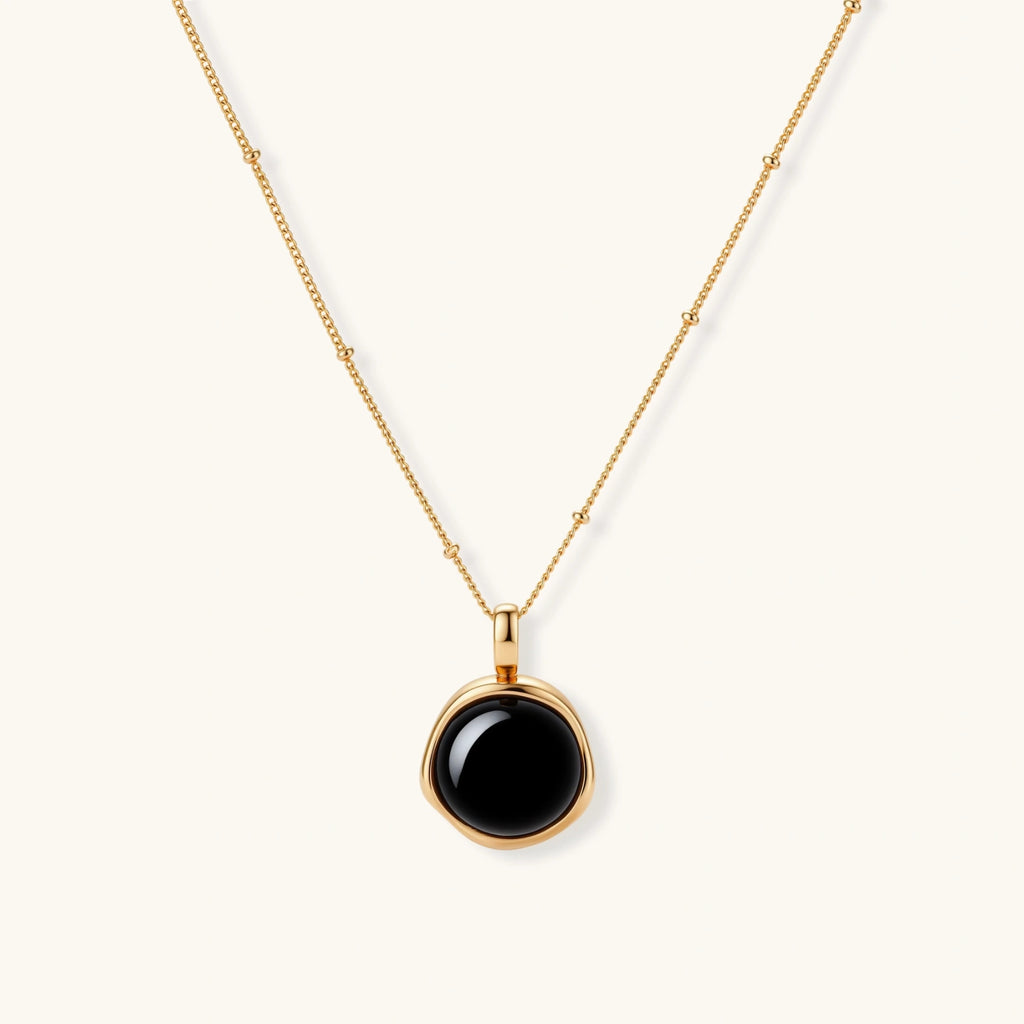 Midnight Agate Circle Necklace