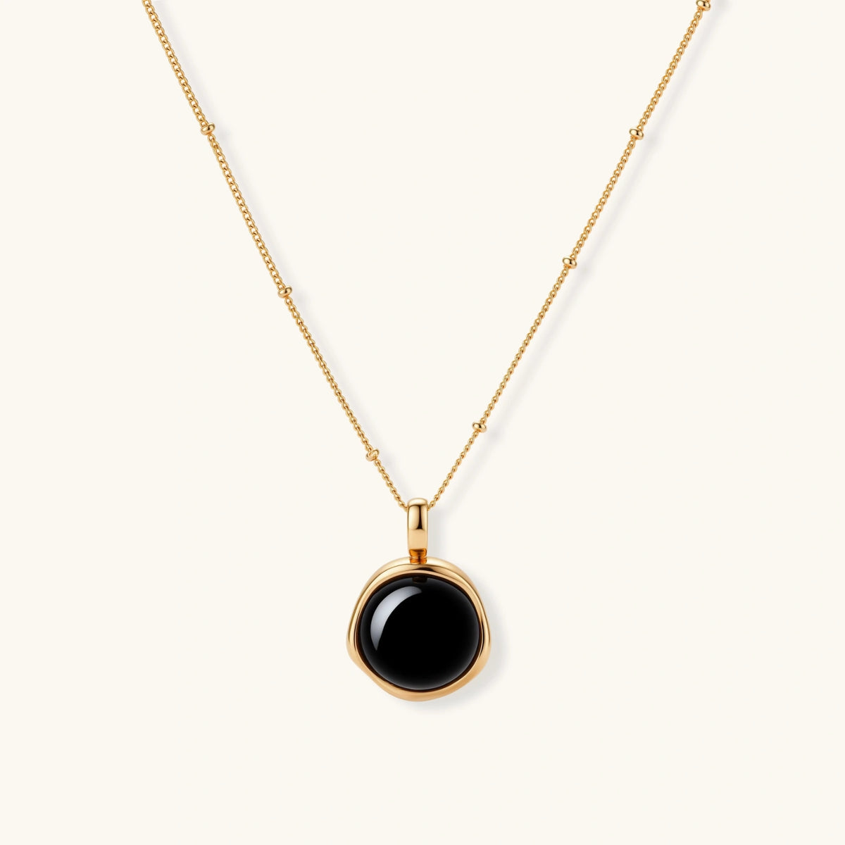 Midnight Agate Circle Necklace