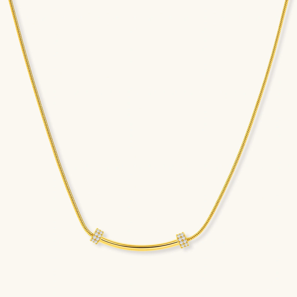Curved Spark Bar Necklace