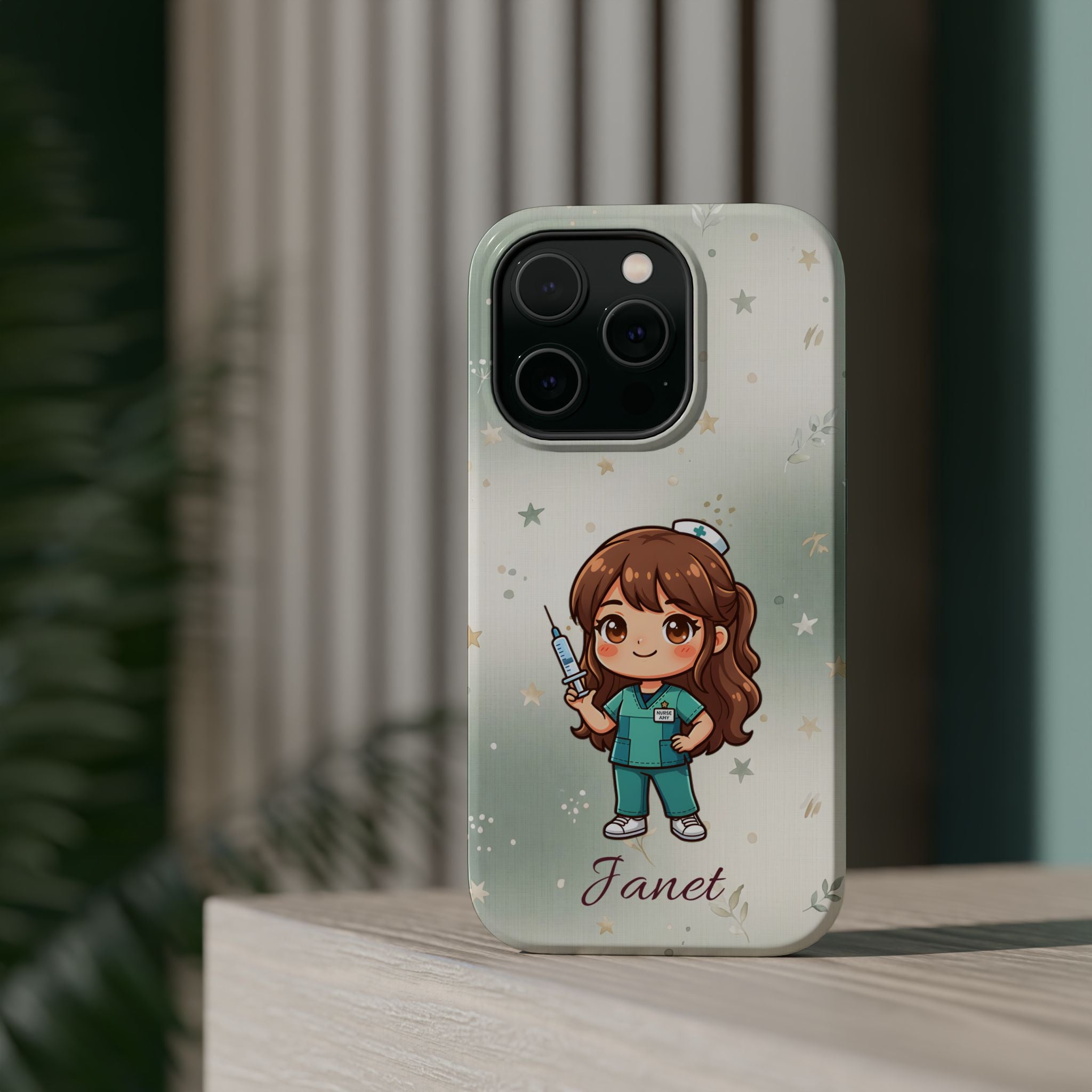 Personalized Nurse with Syringe Phone Case — Wireless Charging Cover