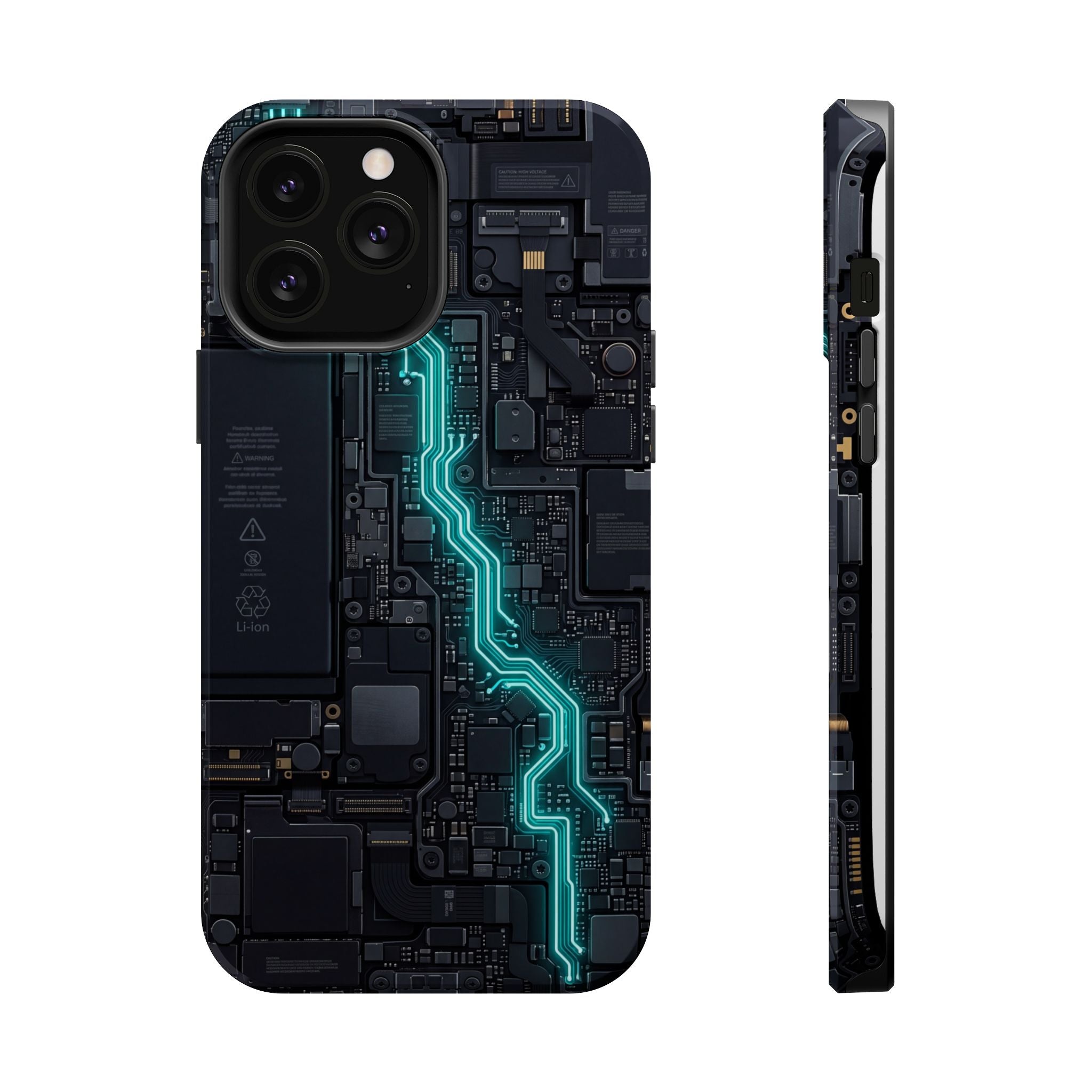 Cyan Bolt Electrician Phone Case — Electric Circuit Wireless Charging Cover