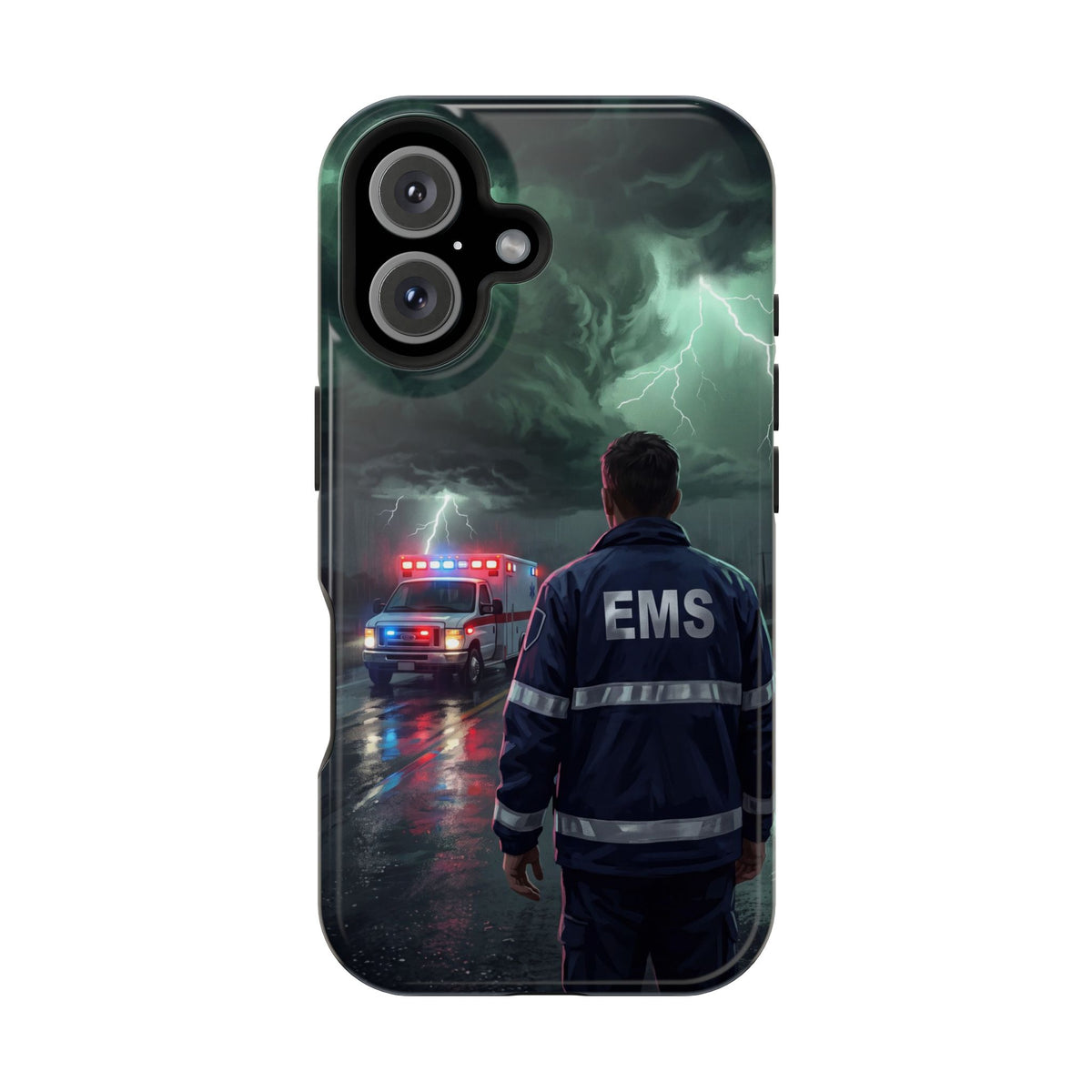 EMS Green Storm City Phone Case — Magnetic Wireless Charging Cover
