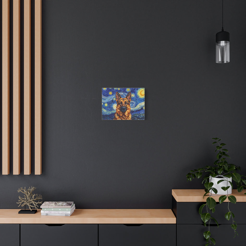 German Shepherd Canvas | Starry Night Van Gogh Inspired Wall Art