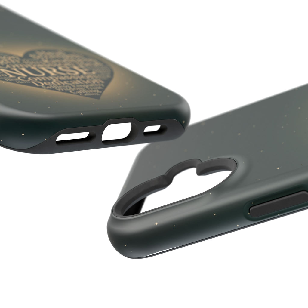 Nurse Heart Word and Art Phone Case — Impact-Resistant Wireless Charging Cover