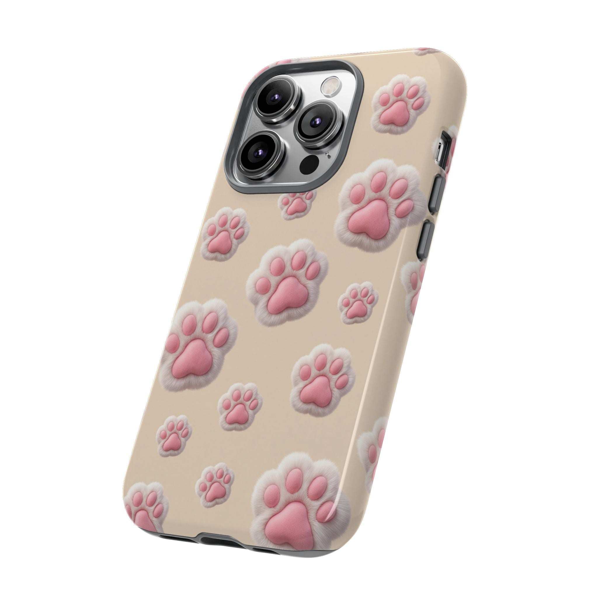 Golden Retriever Paw Print Phone Case | Cute Pink Paw Pattern for Dog Lovers | iPhone & Samsung