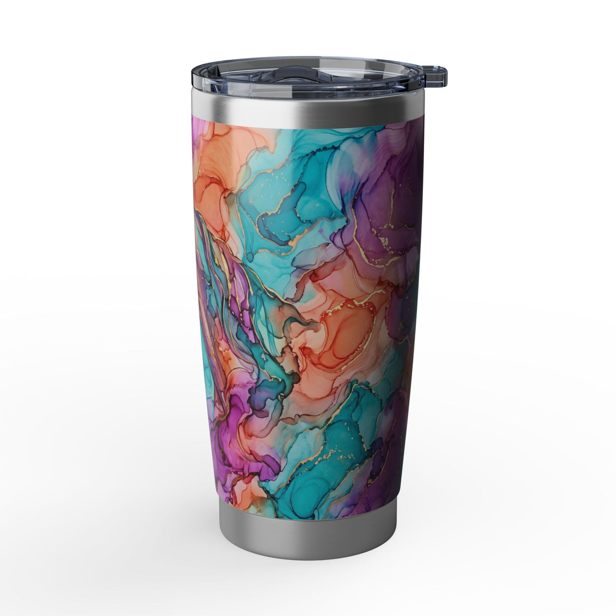 Horse Tumbler | Alcohol Ink Art — 20 oz Stainless Travel Mug