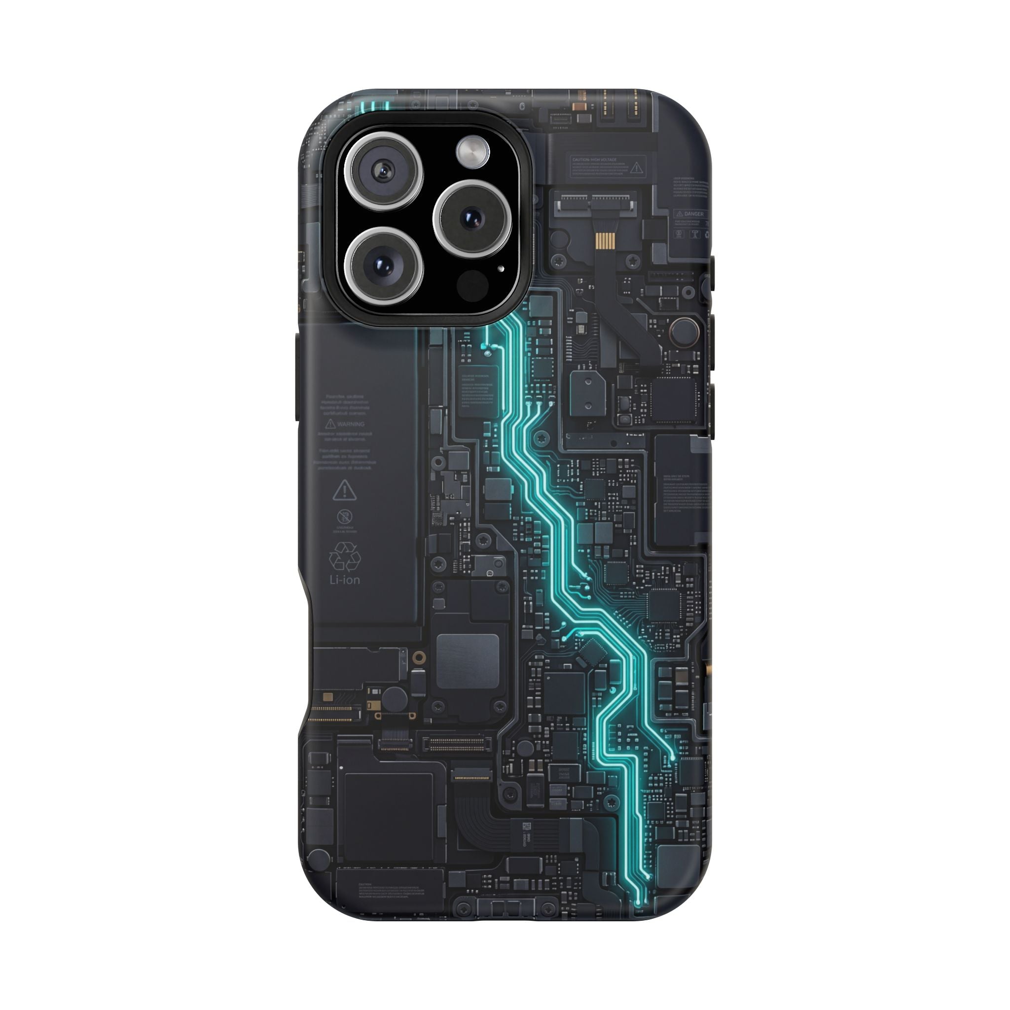 Cyan Bolt Electrician Phone Case — Electric Circuit Wireless Charging Cover