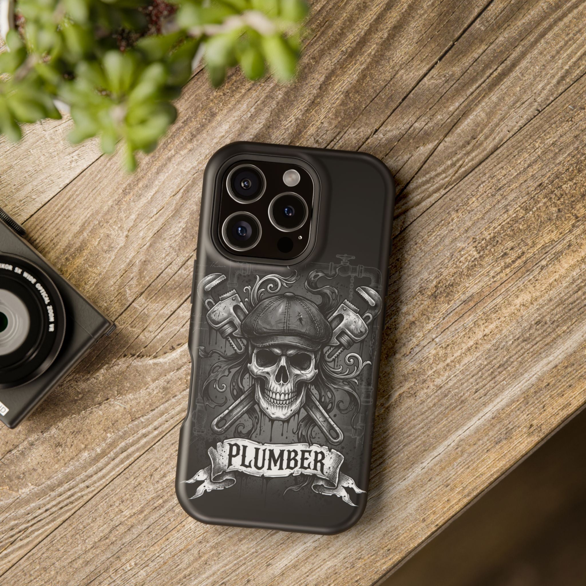 Skull & Wrenches Plumber Phone Case — Wireless Charging Cover