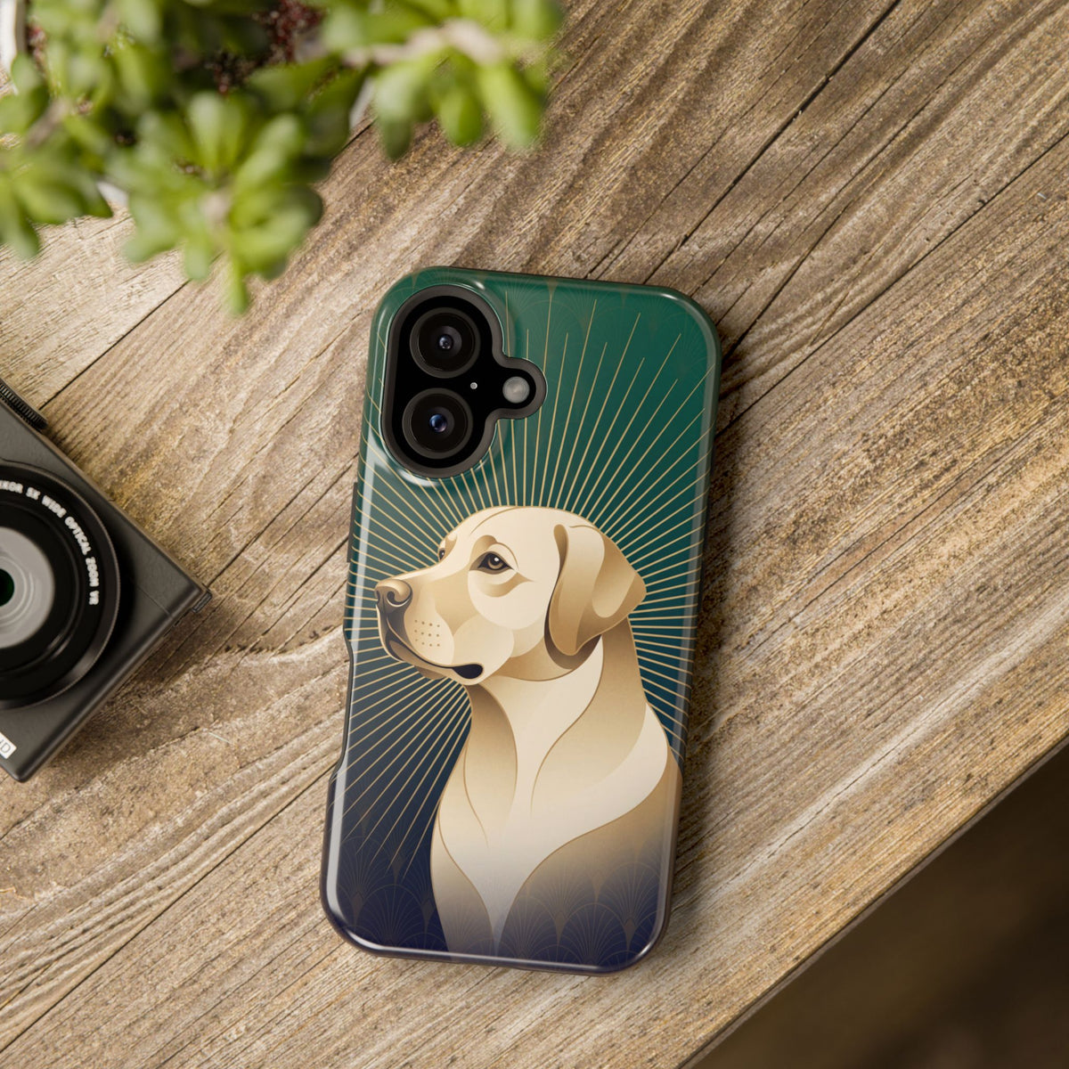 Art Deco Labrador Phone Case — Tough Magnetic Case with Wireless Charging
