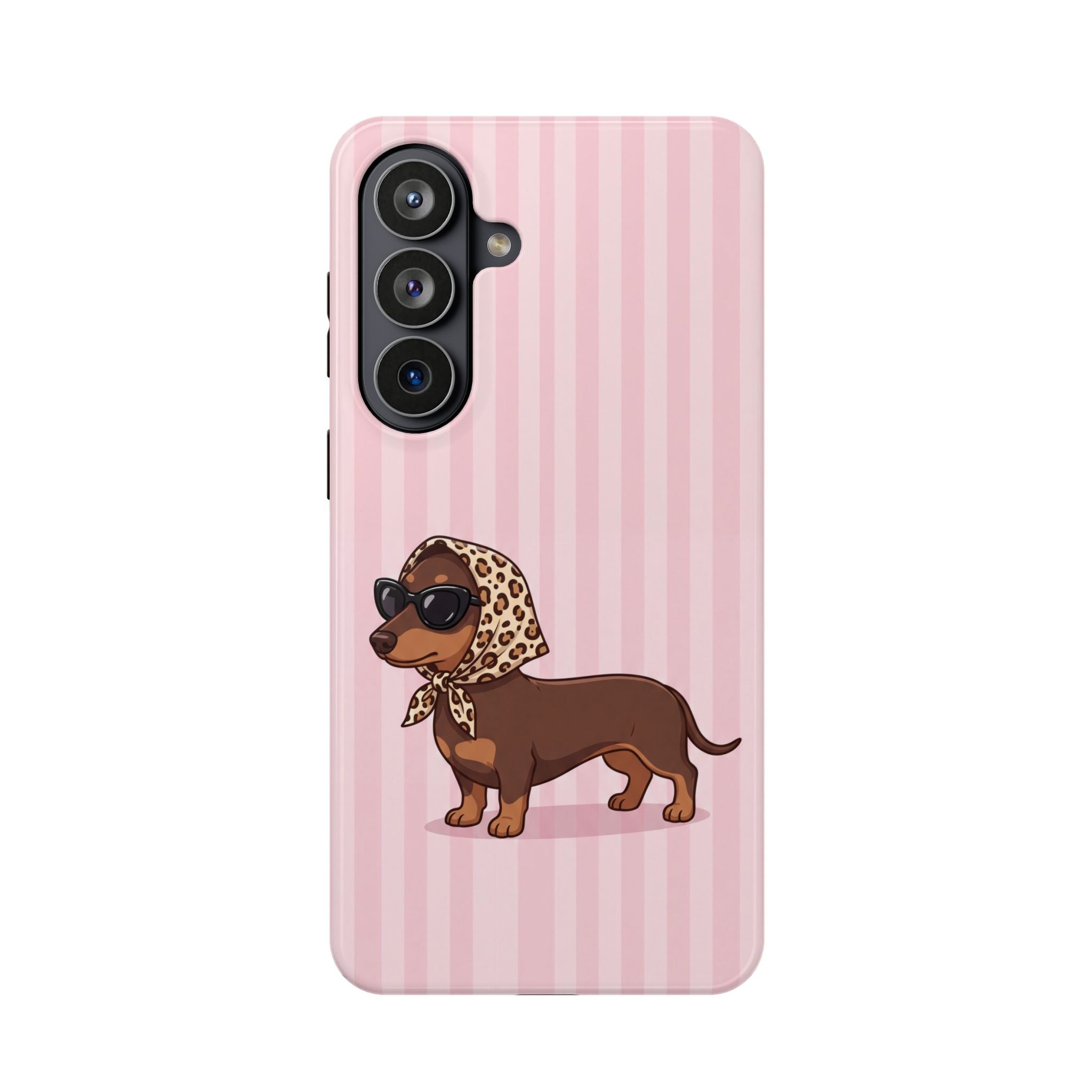 Preppy Dachshund Phone Case — Impact-Resistant Wireless Charging Cover