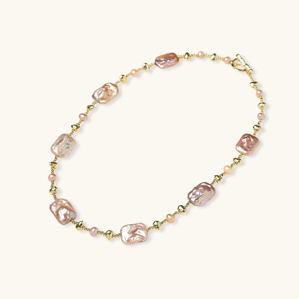 Iridescent Pearl Chain Necklace