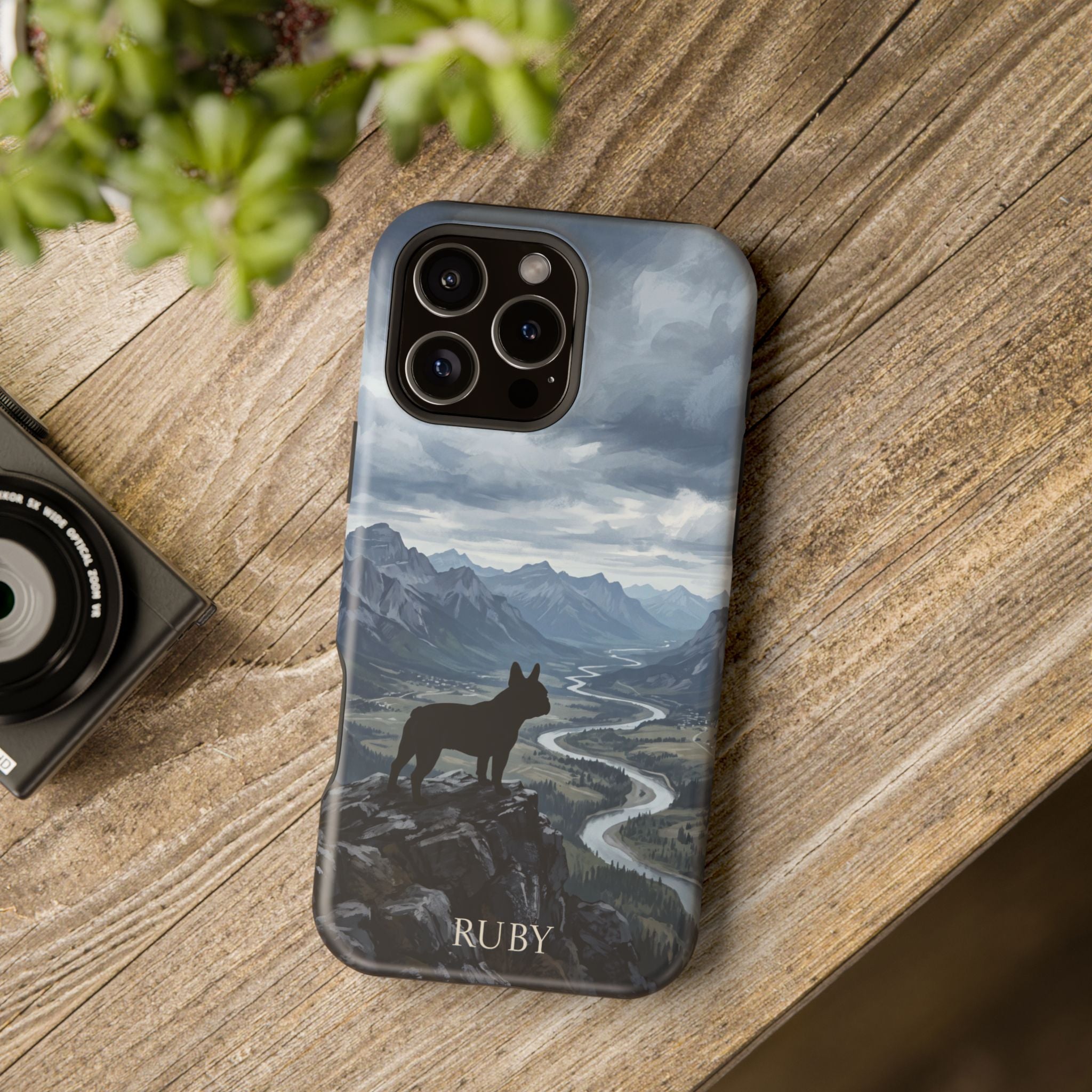 Personalized French Bulldog Mountain Valley Phone Case — Wireless Charging Cover