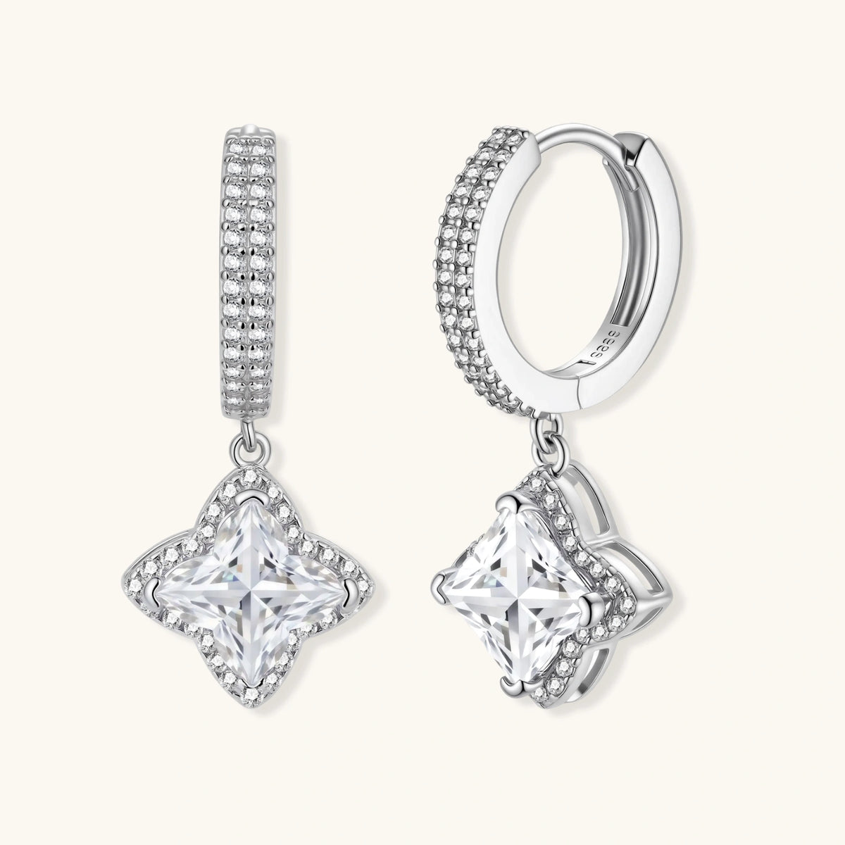 Diamond Dangle Huggie Earrings