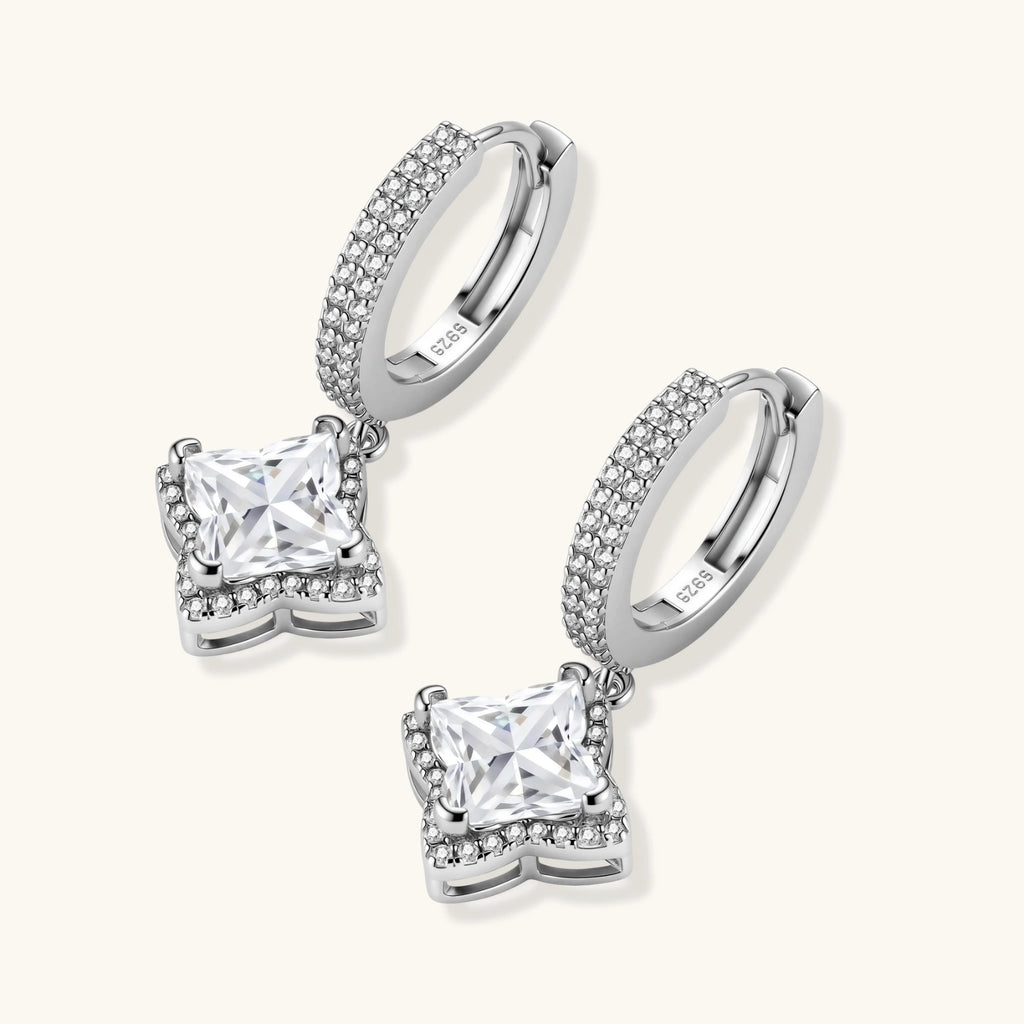 Diamond Dangle Huggie Earrings