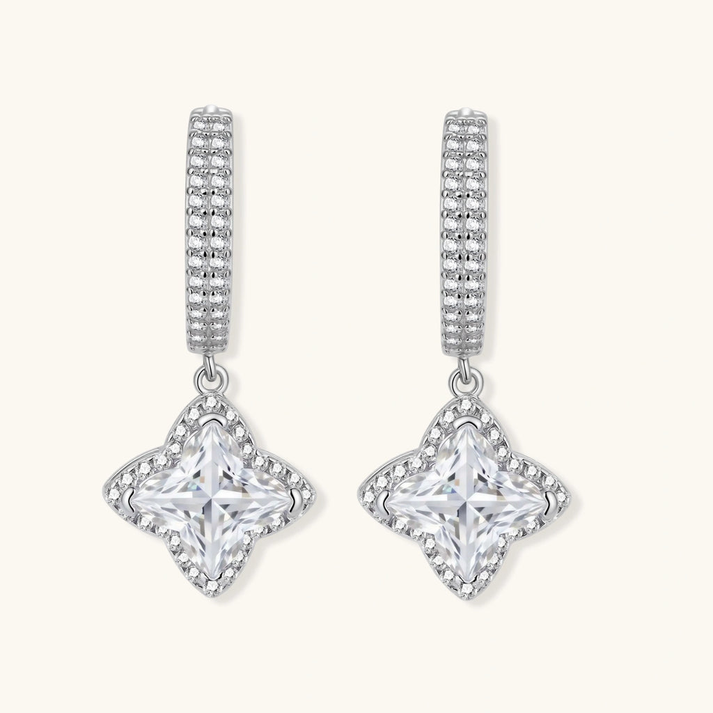 Diamond Dangle Huggie Earrings