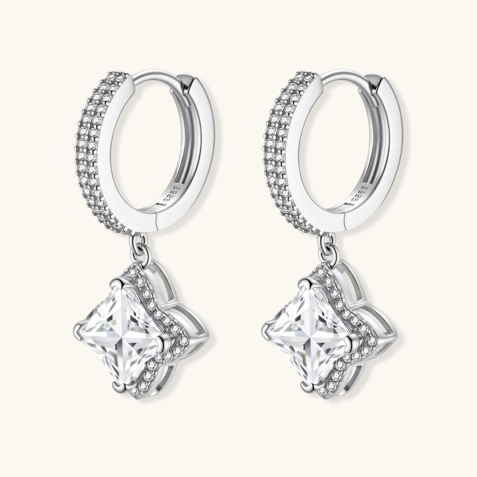 Diamond Dangle Huggie Earrings