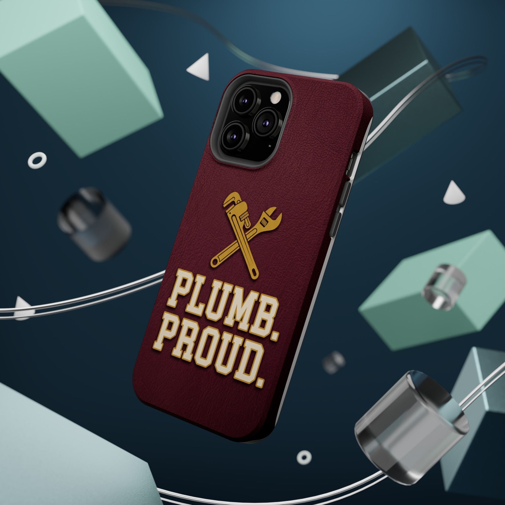 Plumb. Proud. Phone Case — Crossed Wrenches Wireless Charging Cover