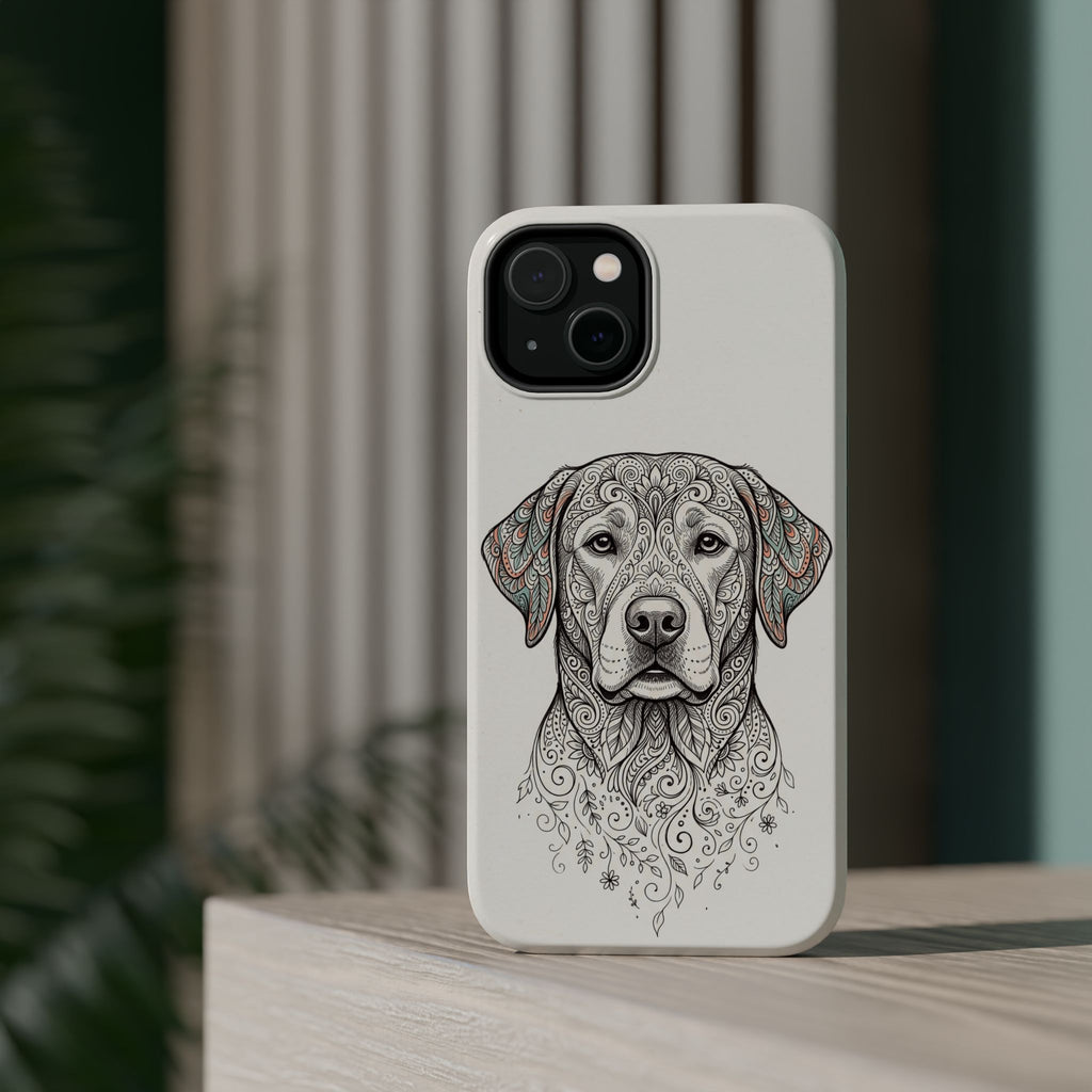 Mandala Labrador Phone Case — Tough Magnetic Case with Wireless Charging