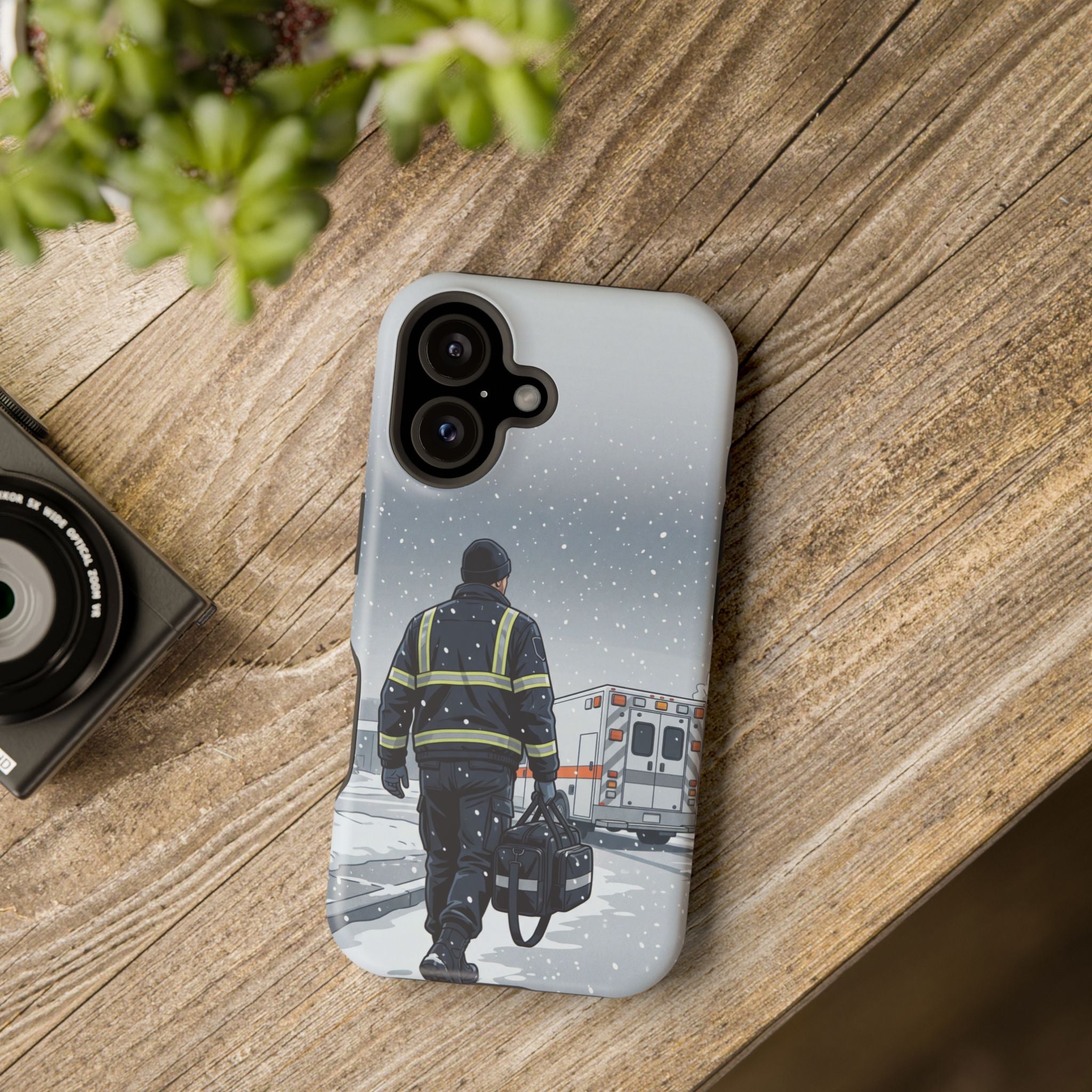 Bold Paramedic/EMT Portrait Phone Case — Magnetic Wireless Charging Cover