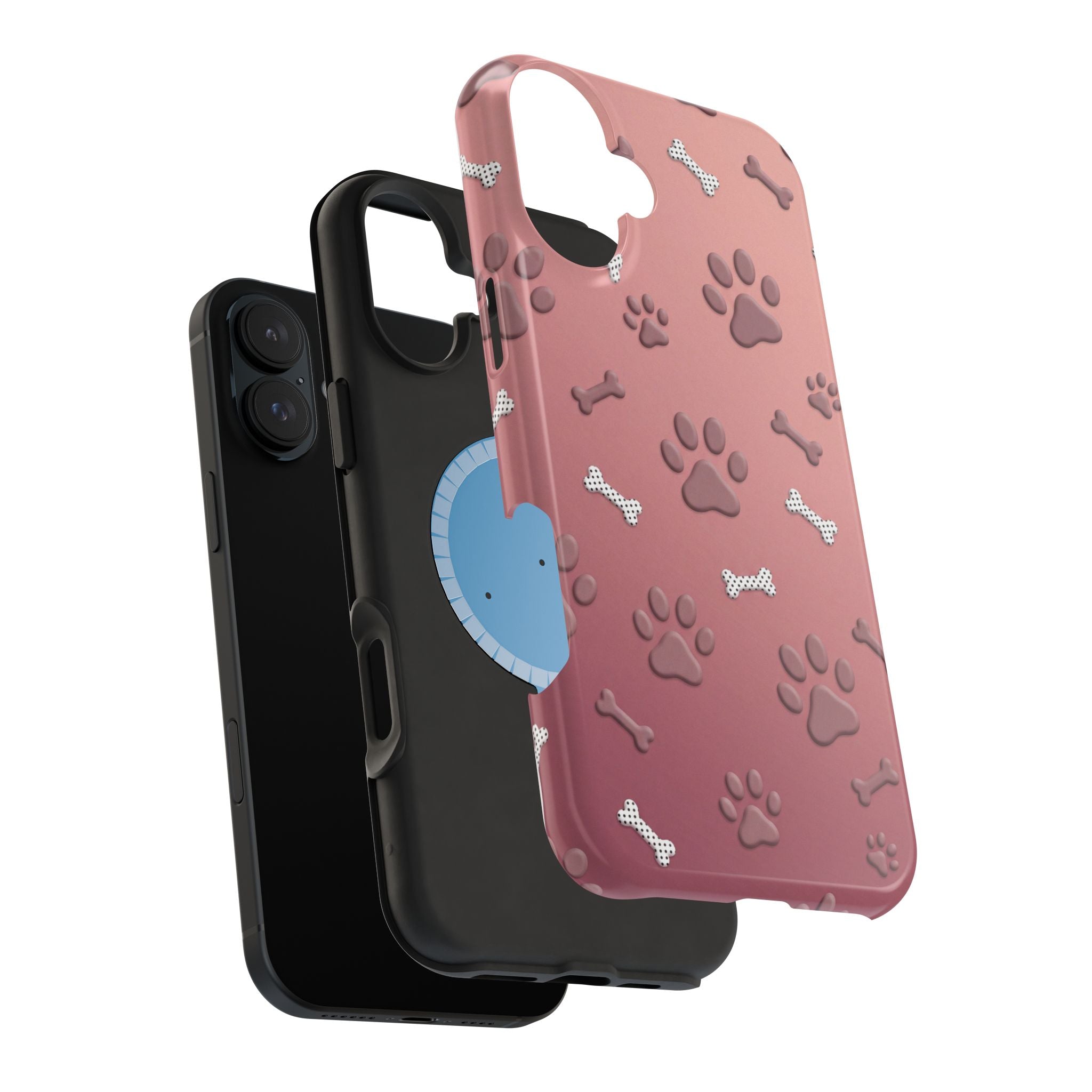 Paws & Bones Phone Case — Impact-Resistant Wireless Charging Cover