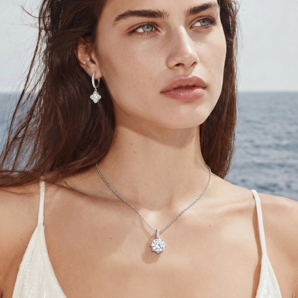 Diamond Dangle Huggie Earrings