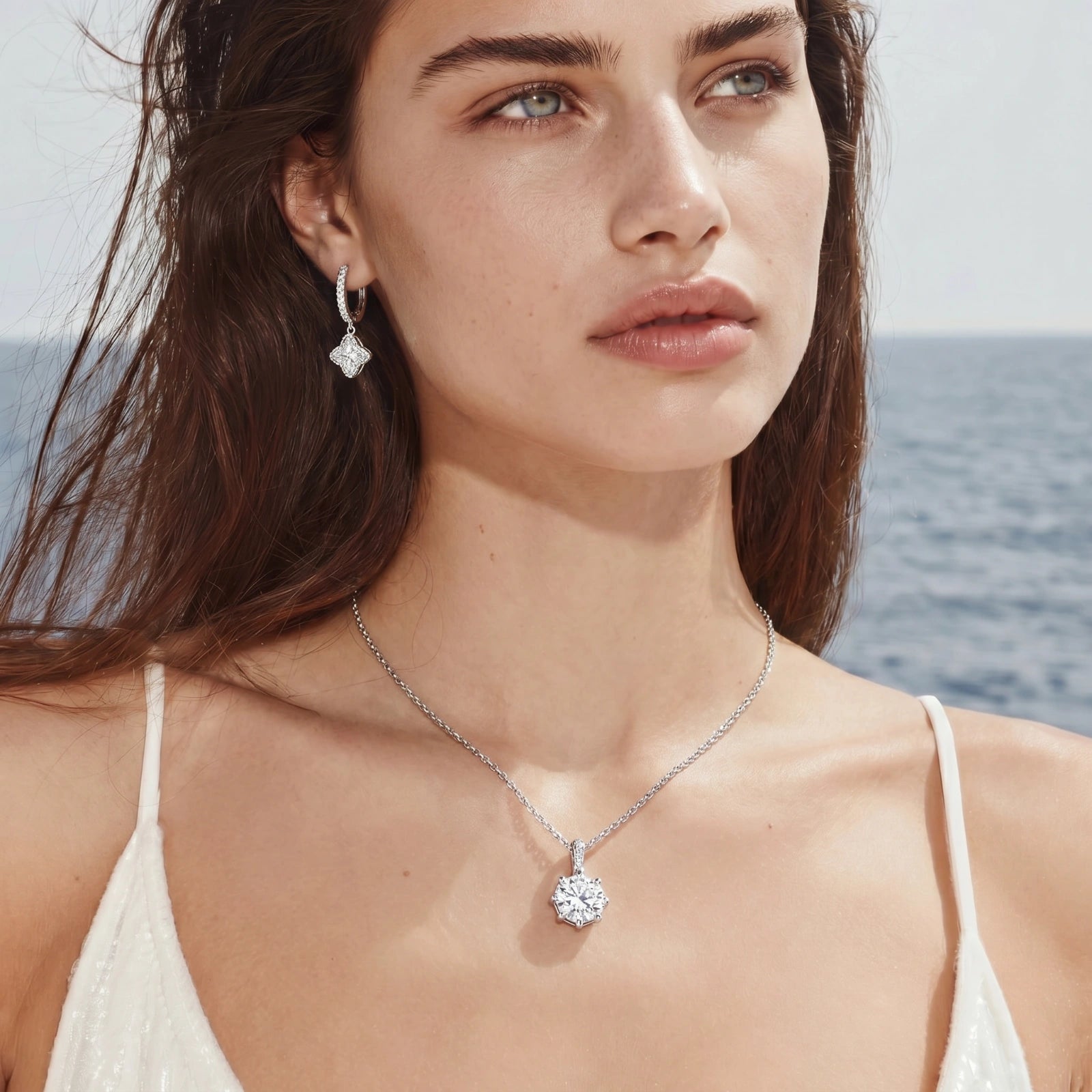 Diamond Dangle Huggie Earrings