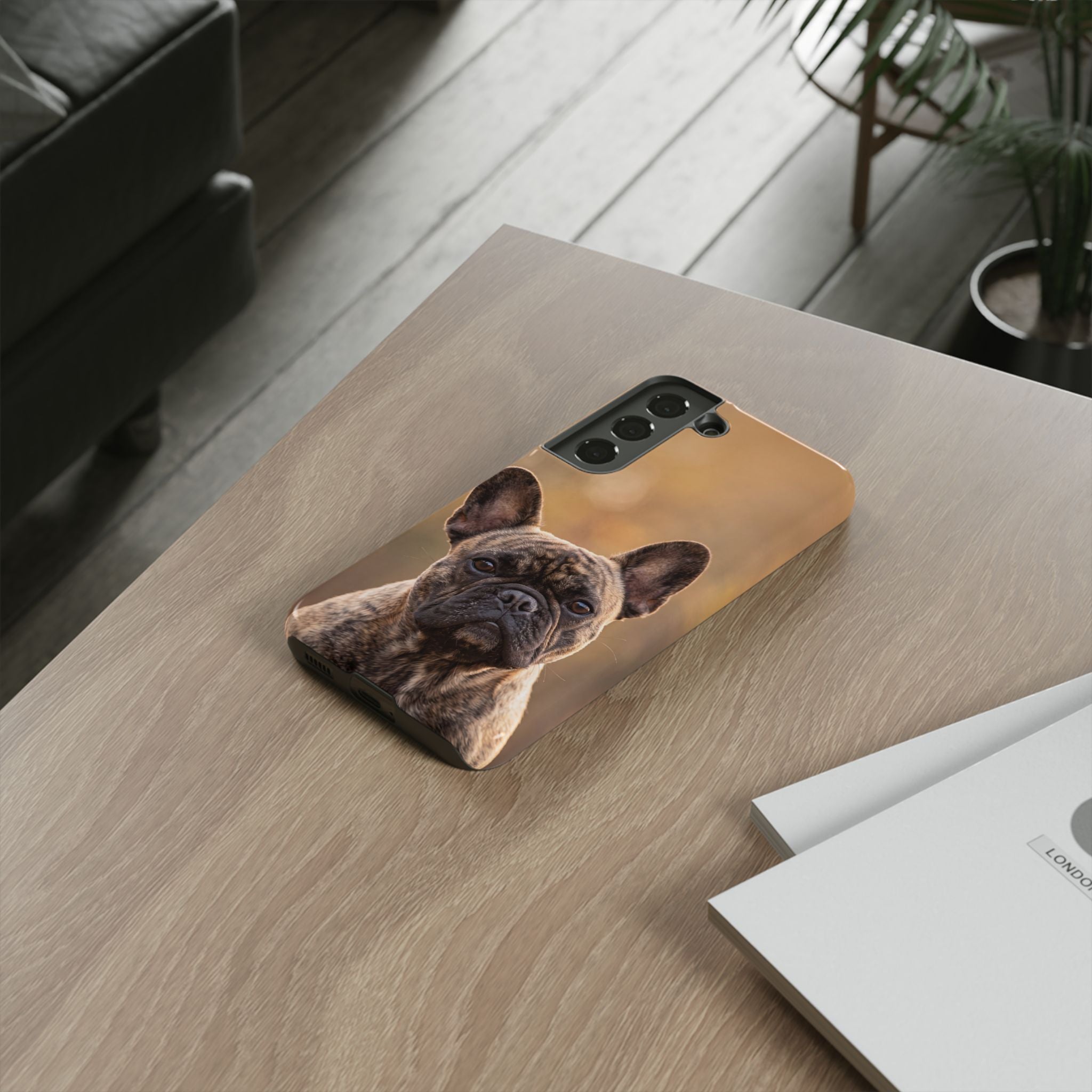 French Bulldog Portrait Phone Case | Realistic Brindle Frenchie Photo Case | iPhone & Samsung