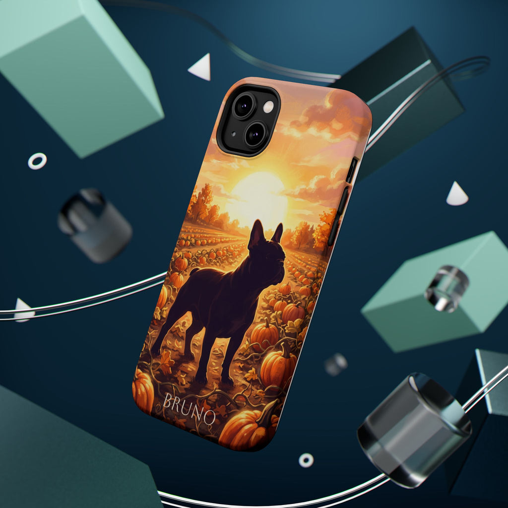 Personalized French Bulldog Pumpkin Patch Phone Case — Wireless Charging Cover