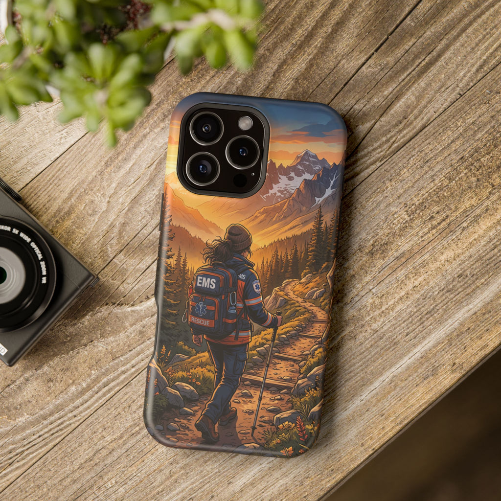 Paramedic/EMT Mountain Phone Case — Magnetic Wireless Charging Cover