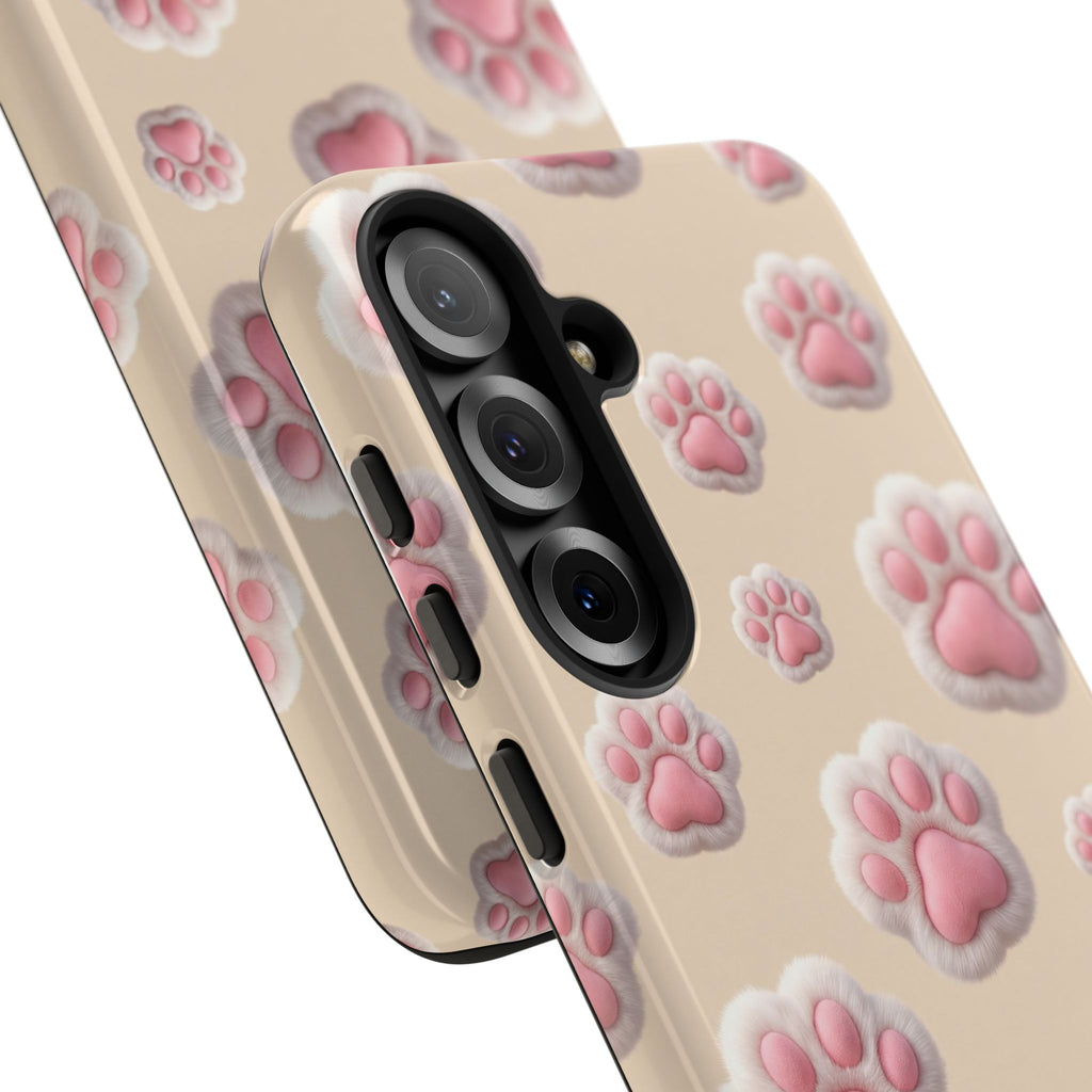 Golden Retriever Paw Print Phone Case | Cute Pink Paw Pattern for Dog Lovers | iPhone & Samsung