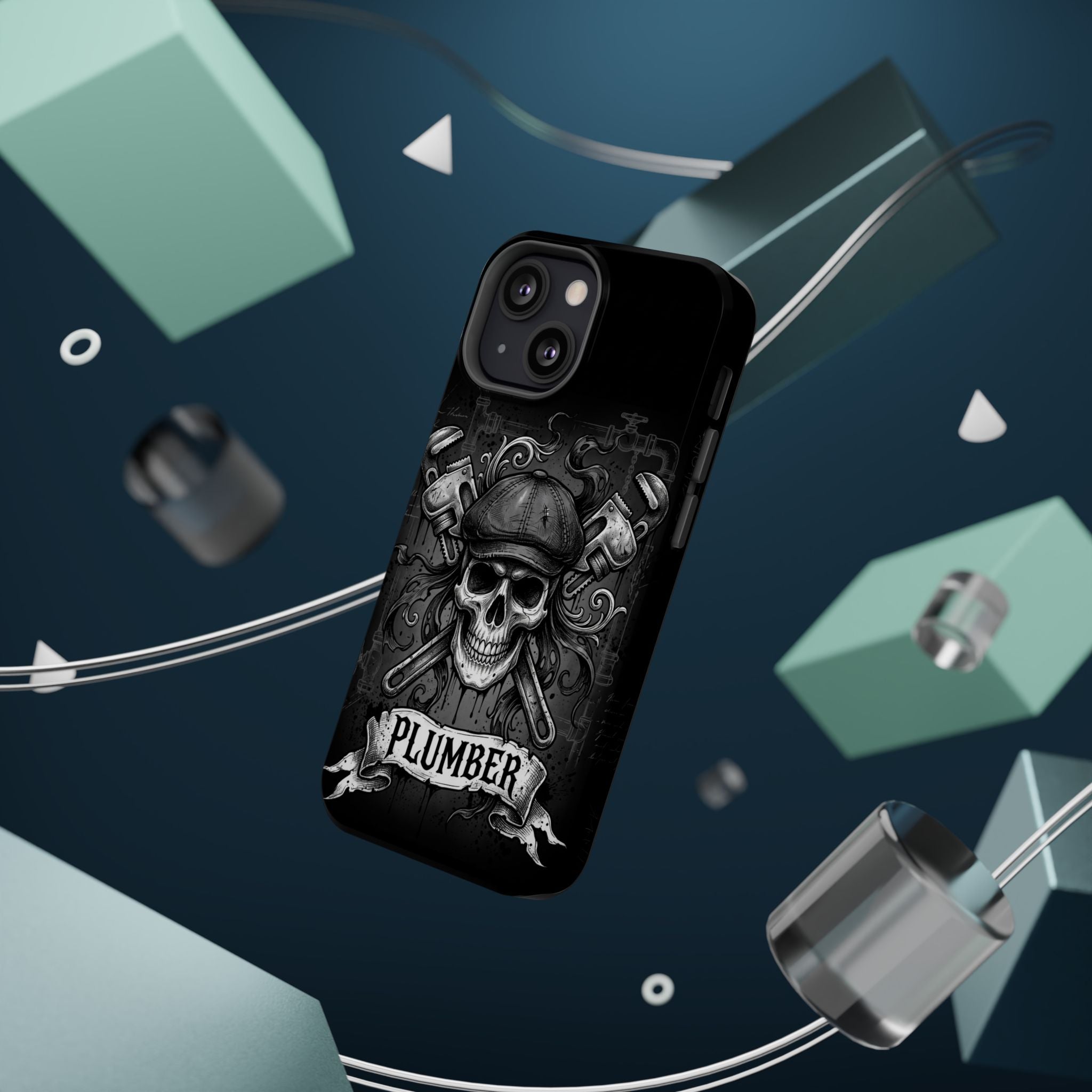 Skull & Wrenches Plumber Phone Case — Wireless Charging Cover