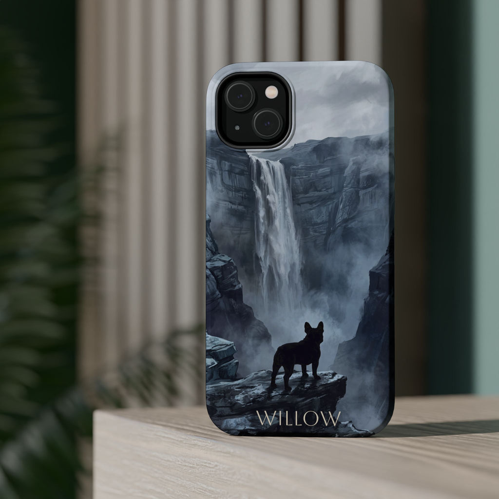 Personalized French Bulldog Misty Waterfall Phone Case — Wireless Charging Cover