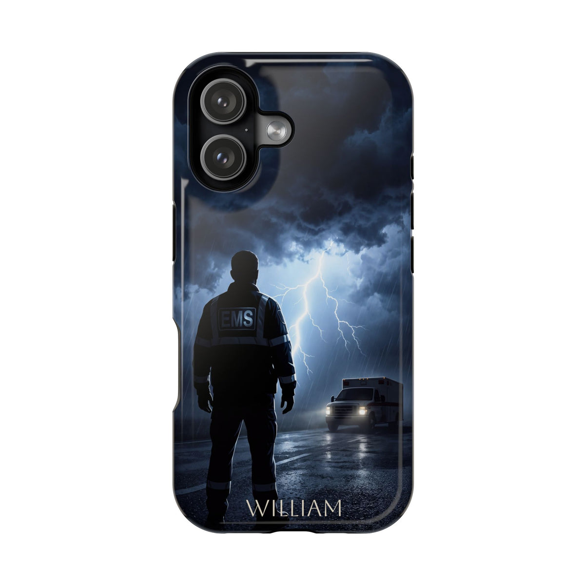 Personalized Lightning Storm EMS Phone Case — Wireless Charging Cover