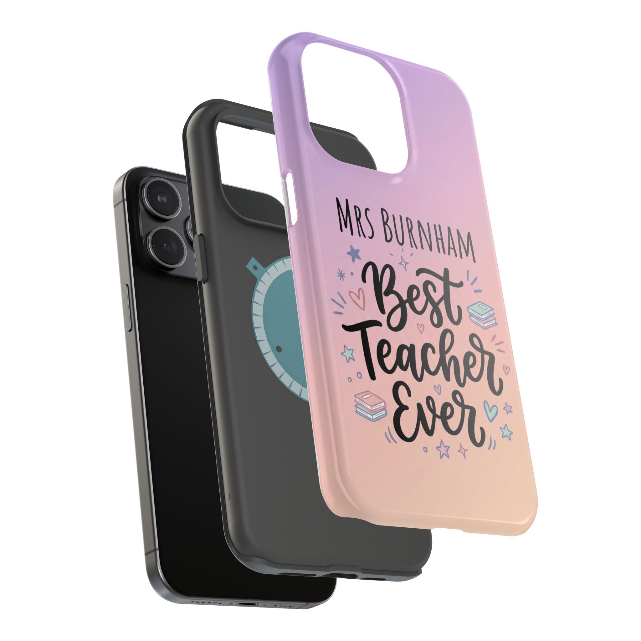 Best Teacher Ever Personalized Phone Case — Wireless Charging Cover