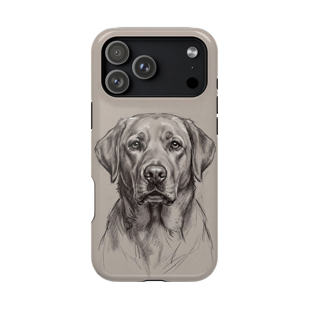 Charcoal Sketch Labrador Phone Case — Tough Magnetic Case with Wireless Charging