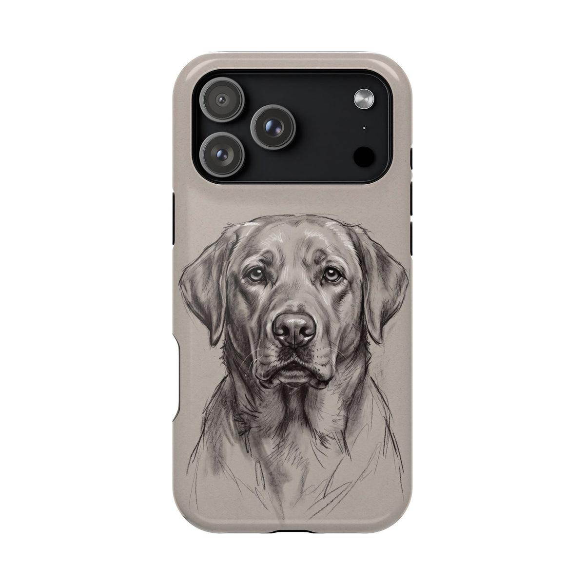 Charcoal Sketch Labrador Phone Case — Tough Magnetic Case with Wireless Charging