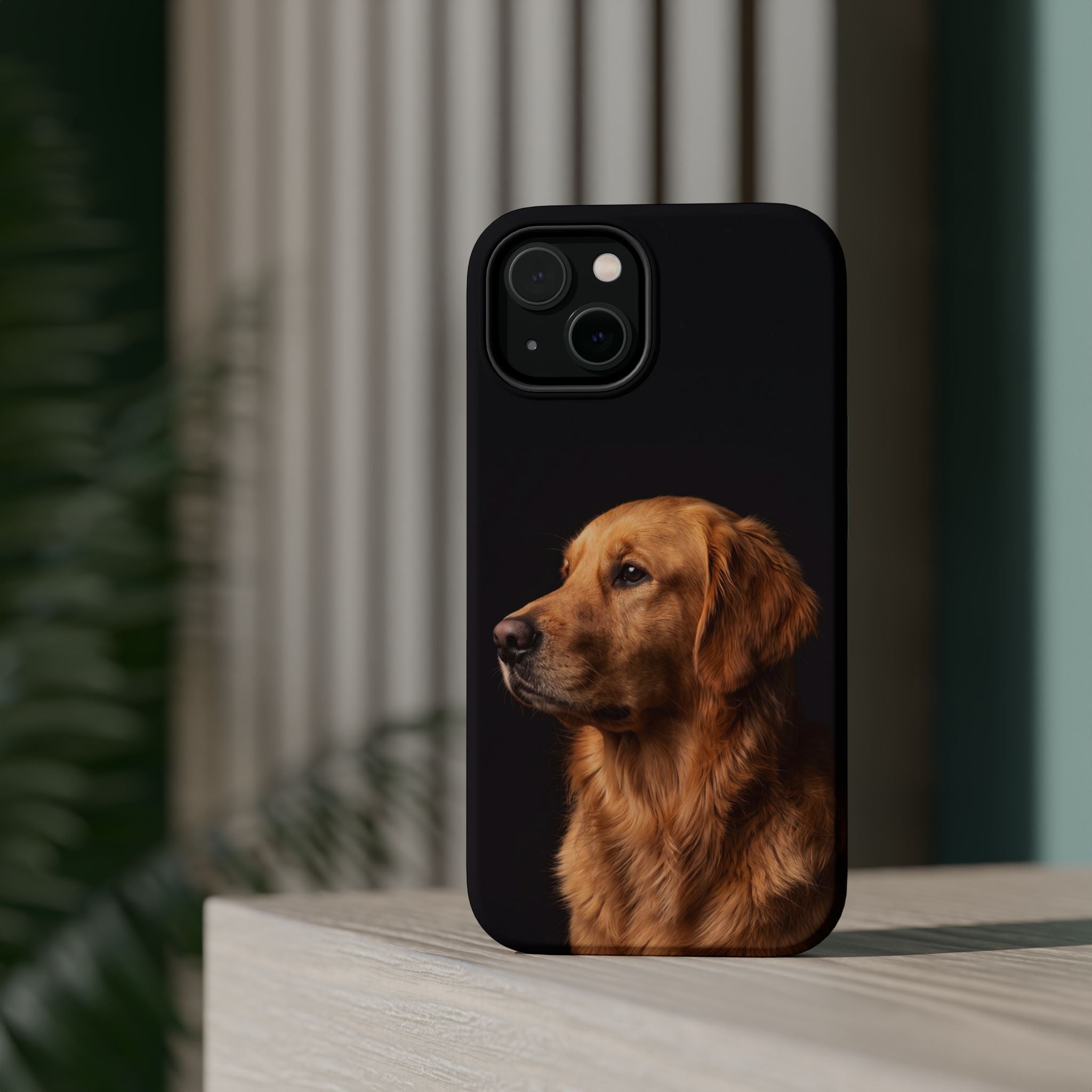 Golden Retriever Portrait Phone Case — Impact-Resistant Wireless Charging Cover
