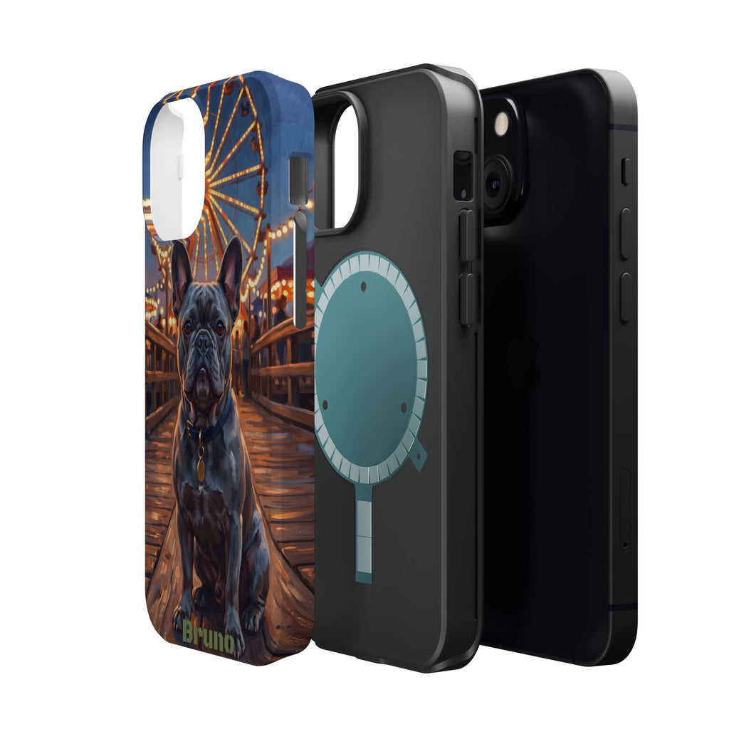 Personalized French Bulldog Pier Lights Phone Case — Wireless Charging Cover