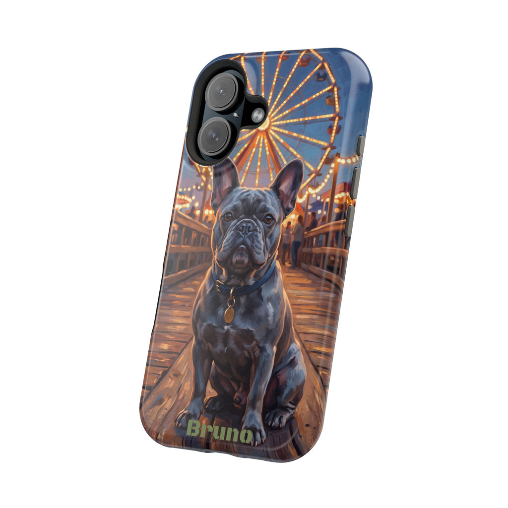 Personalized French Bulldog Pier Lights Phone Case — Wireless Charging Cover