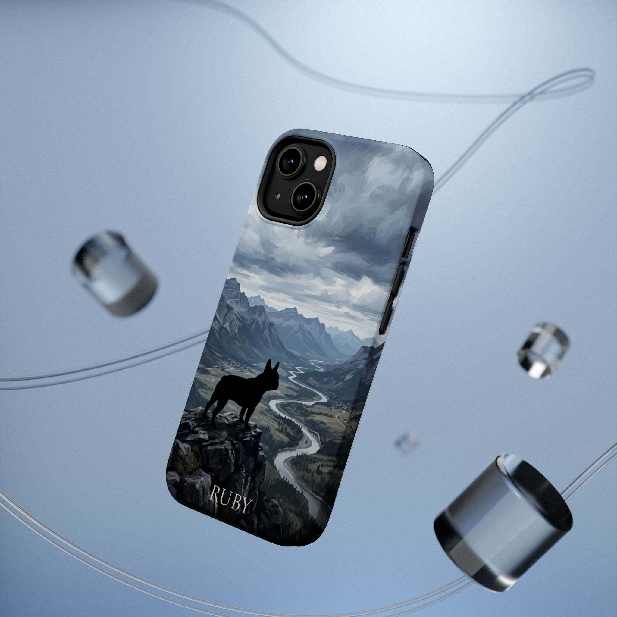 Personalized French Bulldog Mountain Valley Phone Case — Wireless Charging Cover