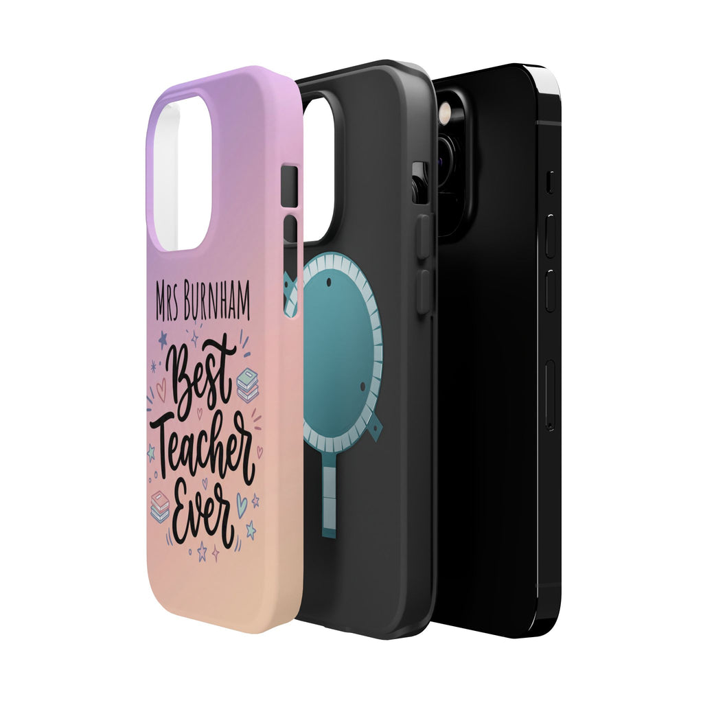 Best Teacher Ever Personalized Phone Case — Wireless Charging Cover