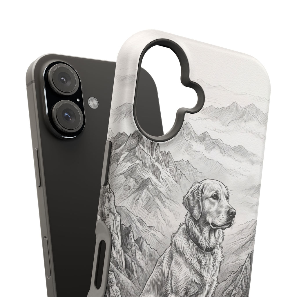 Personalized Golden Retriever Mountain Peak Phone Case — Wireless Charging Cover