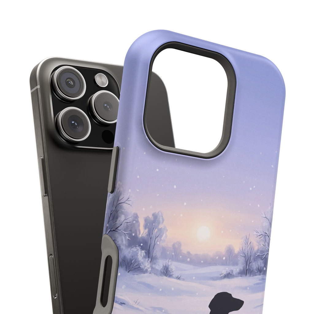 Personalized Dachshund Winter Snow Phone Case — Wireless Charging Cover