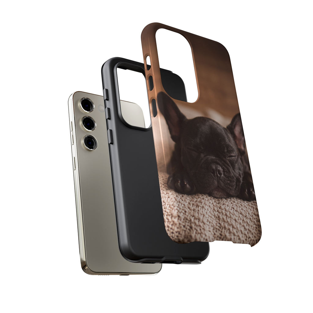 Sleeping French Bulldog Phone Case | Cozy Frenchie Resting on Blanket | iPhone & Samsung