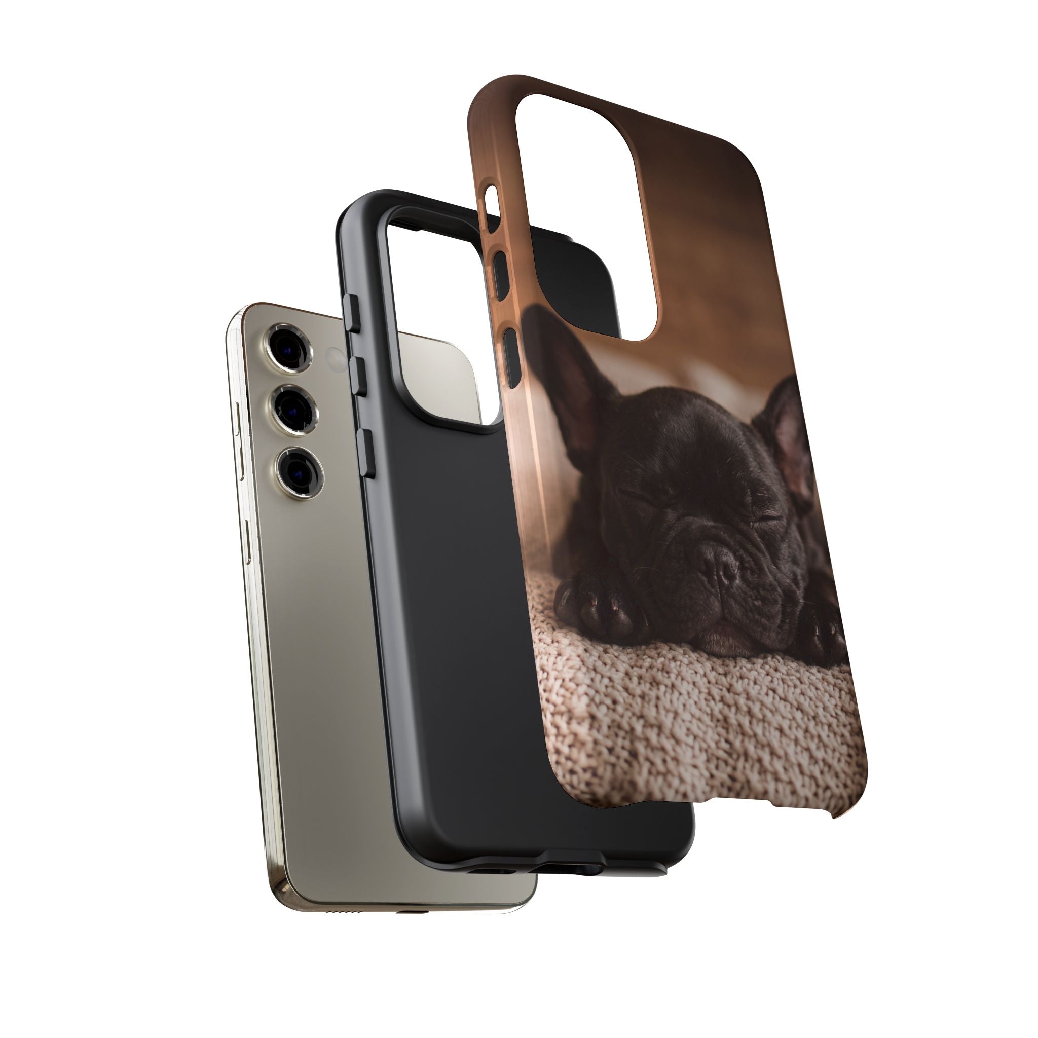 Sleeping French Bulldog Phone Case | Cozy Frenchie Resting on Blanket | iPhone & Samsung