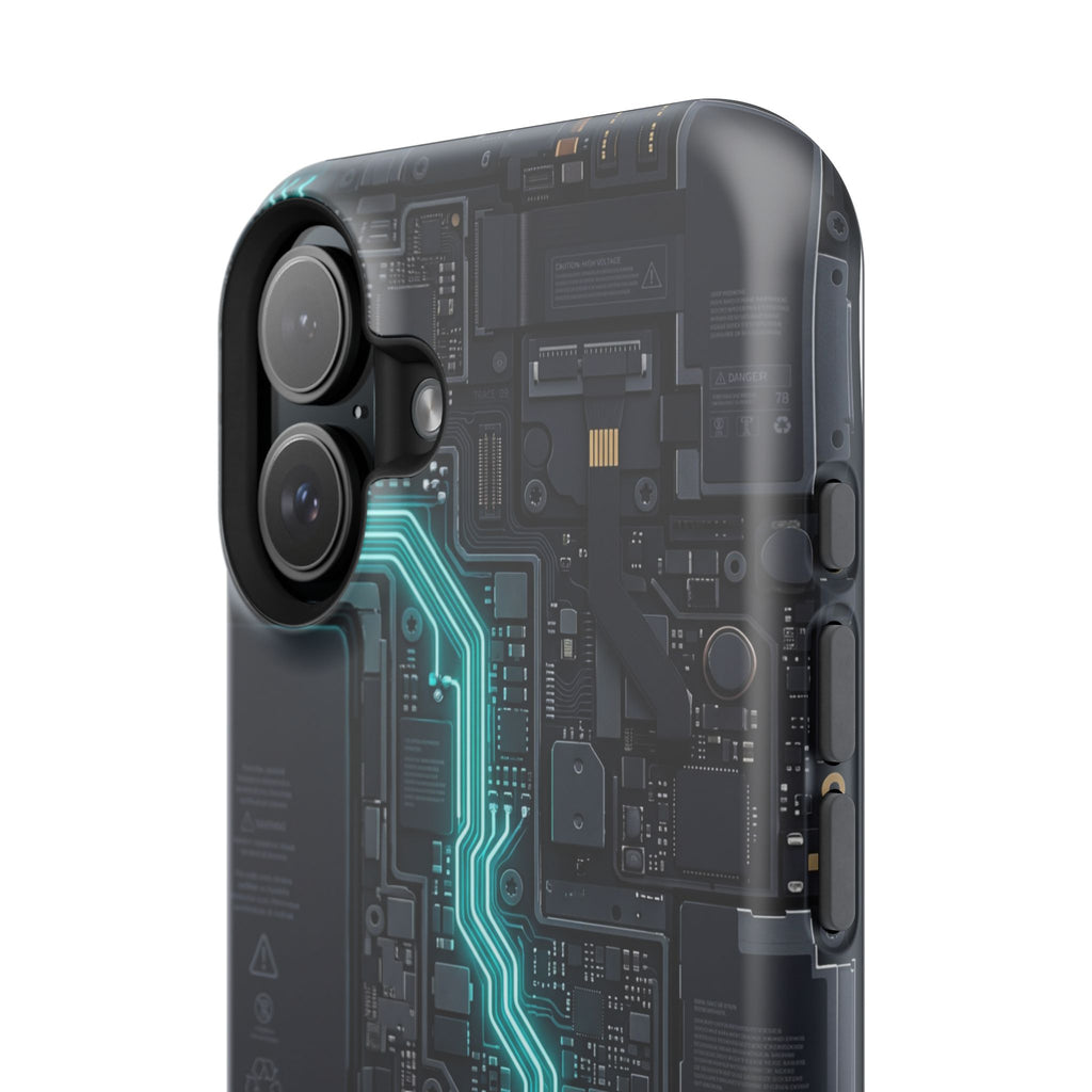 Cyan Bolt Electrician Phone Case — Electric Circuit Wireless Charging Cover