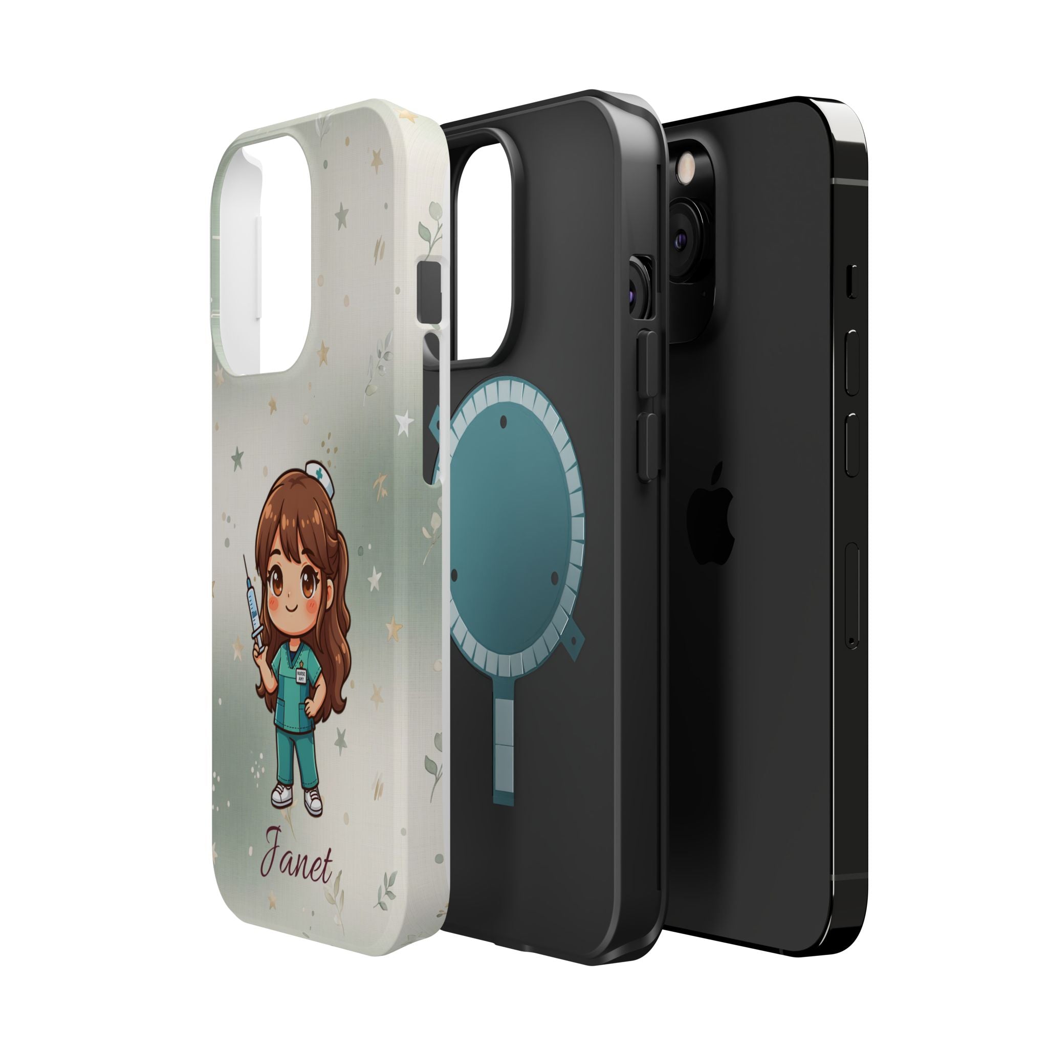 Personalized Nurse with Syringe Phone Case — Wireless Charging Cover