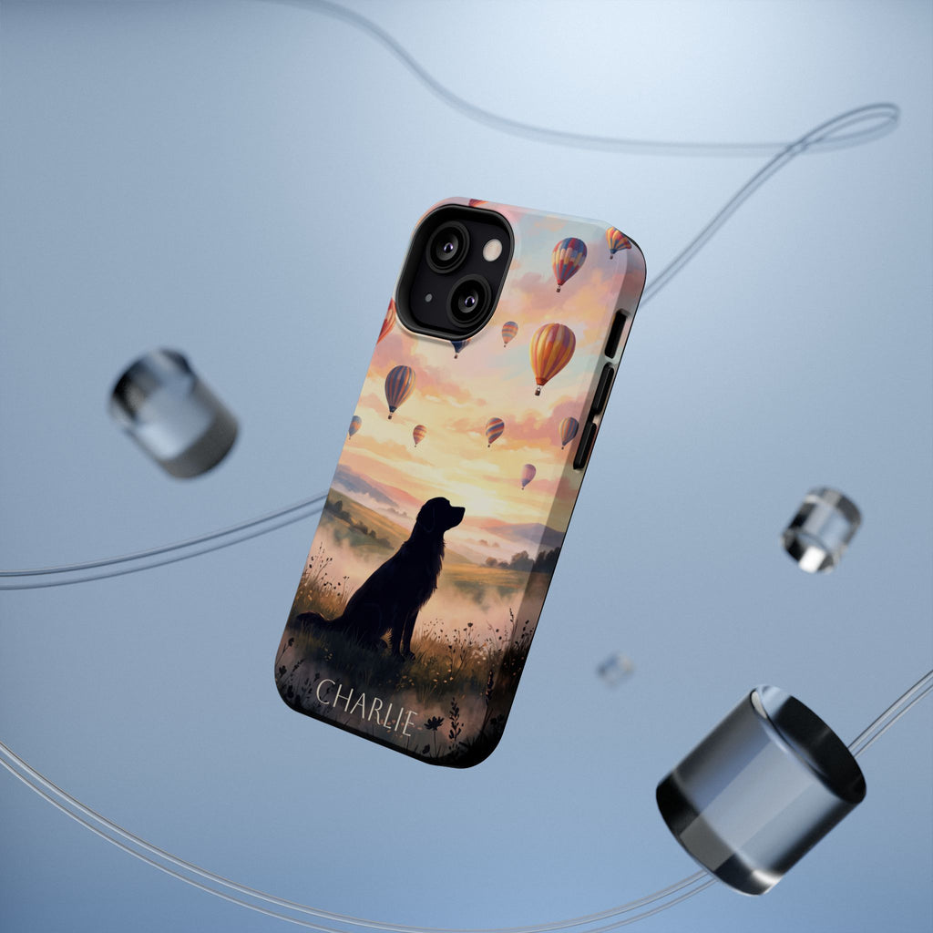 Personalized Golden Retriever Hot Air Balloon Phone Case — Wireless Charging Cover