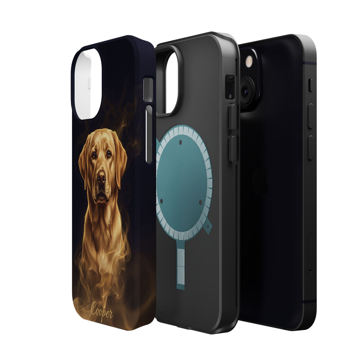 Personalized Gold Smoke Labrador Phone Case — Tough Magnetic Case with Wireless Charging